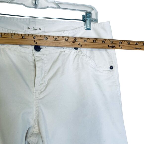 The Christie Fit Flare Jean 10 Tall White Mid Rise Chino Pant Nautical Coastal - Picture 6 of 12